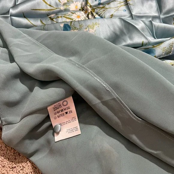 Reformation Chania Silk Dress in Blue - Picture 6 of 8